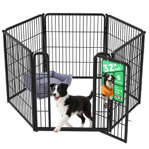 FXW Homeplus Indoor Dog Playpen - Stress-Free and Safe Play,Panels for Puppy and Small Dogs, Black│Patented - 1 of 4