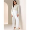 INSPIRE CHIC Women's Collared Business Casual Button Down Long Sleeves Bodysuit Leotard Shirt - 4 of 4