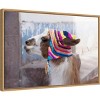 23" x 16" Llama with Colorful Hat by Jutta Riegel Danita Delimont Framed Canvas Wall Art - Amanti Art: Modern Decor, Animal Lithograph - 2 of 4