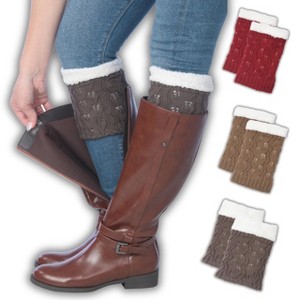 Tipi Toe Women's 3 Pairs Autumn Leaves Trio Warm Leg Warmer Boot Cuffs With Fleece Fuzzy Lining - 1 of 1
