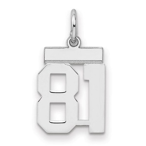 Black Bow Jewelry Sterling Silver, Athletic Collection, Small Polished Number 81 Pendant - 1 of 3