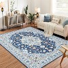 Charming Floral Washable Area Rug - Non-Slip Low Pile Large Rug for Living Room, Bedroom, Farmhouse, Dining Room & Kids Playroom - 2 of 4
