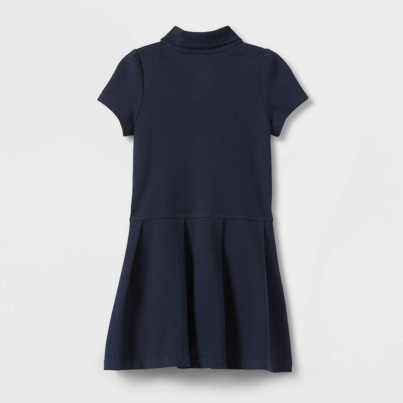 Toddler Girls' Short Sleeve Pleated Uniform Tennis Dress - Cat & Jack™ Navy, 2 of 4