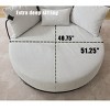 51" Oversized Round Swivel Chair, 2-Seater Lounge with Adjustable Phone Stand, Pillows & Pulley Base for Living Room-3irtyhousy - 3 of 4