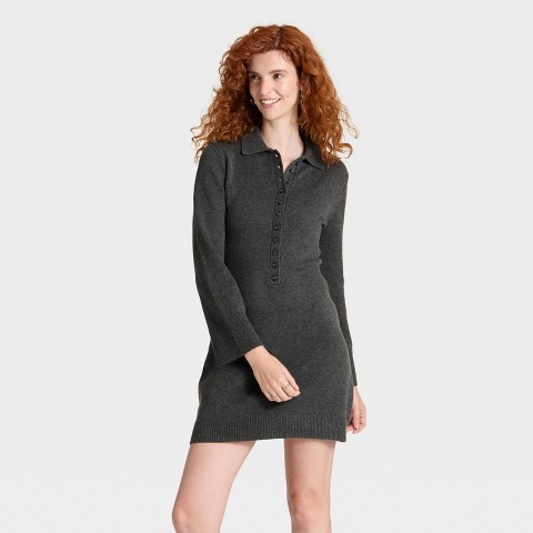 Женские платья A New Day Women's Long Sleeve Sweater Dress - A New Day™ Light Heather Brown S