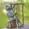 SPI Home Frog and Harp Wind Chime Garden Sculpture – Whimsical Metal Yard Decor with Musical Tube Chimes - 2 of 4