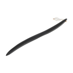 Unique Bargains Women's Faux Pearl Hair Chopstick Black White 1 Pc - 1 of 4