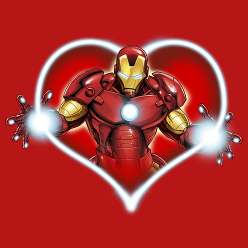 Girl's Marvel Iron Man Repulsors Heart T-Shirt, 2 of 6