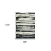 Dark Gray Black And Ivory Wool Abstract Hand Tufted Area Rug - 3 of 4