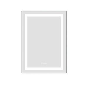ChicFurnit Bathroom Vanity Mirrors Rectangle Frame Wall Mirror Anti Fog Mirror Decorative Wall Mirrors for Bathroom, Silver, 32"*1.5"*24" - 1 of 4