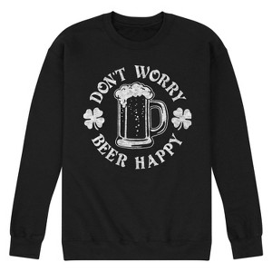 Men's - Instant Message - Don't Worry Beer Happy Graphic Fleece Sweatshirt - 1 of 4