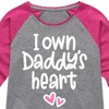 Girls' - Instant Message - I Own Daddy's Heart Shirt Tail Raglan Graphic T-shirt - 2 of 4