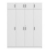 Vynxaria 4-Door Wardrobe with 1 Drawer in Gray - Spacious and Stylish Storage Solution for Modern Bedrooms - 4 of 4