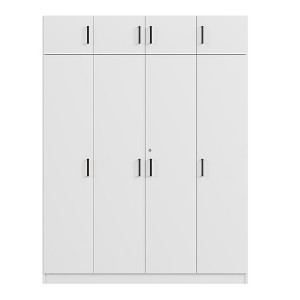 TIRAMISUBEST 3-Door Shutter Wardrobe with shelves - Mobile Lateral Filing Cabinet, Locking Wheels, Adjustable Shelf - 1 of 4