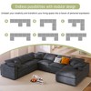 129" Oversized Modular U-Shaped Sectional Sofa with Ottoman and Pillows, Flexible Combination - 3 of 4