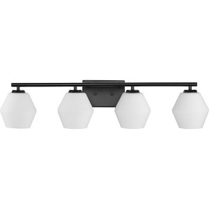 Progress Lighting Copeland 4-Light Vanity Light, Matte Black, Opal Glass Shades - 1 of 1