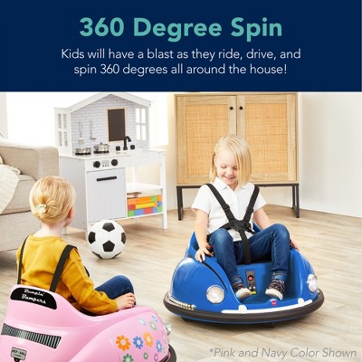 White 6V Kids Ride-On Bumper Car with Remote Control