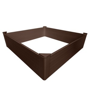 HomeRoots 44" X 44" Brown Heavy Duty Plastic Square Raised Garden Bed - 1 of 4