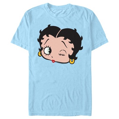 Men's Betty Boop Large Face T-Shirt - Light Blue - Small