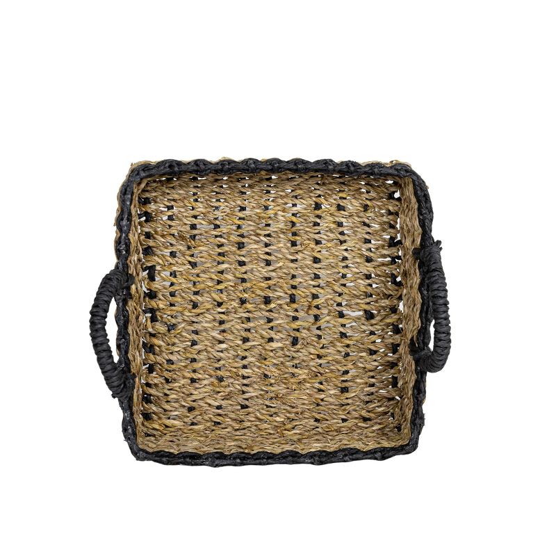 Black Trim Woven Seagrass & Rope Tray by Foreside Home & Garden, 4 of 8