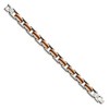 Black Bow Jewelry Men's Stainless Steel Orange and Black Rubber Bracelet - 8.75 Inch - 2 of 4