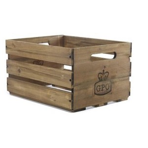GPO Retro Cassa LP Record Wood Storage Case 100 Cap Tan - 1 of 3