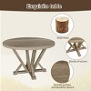 Modern Farmhouse Round Dining Table,4 Seats Solid Wood Small Space Dining Table,Kitchen Table With Rubberwood Antique Finishing-Coolbibila - 2 of 4