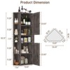 Corner Storage Cabinet with Doors and Adjustable Shelves, 10-Cubby Bookshelf - 2 of 4