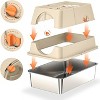 Coucheta Stainless Steel Litter Box with Lid Collection - Large Enclosed, Dog Proof & Odor Free with Removable Top & Scoop, Multiple Colors - 4 of 4