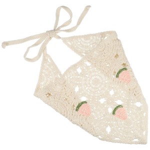 Unique Bargains Women's Fashion Watermelon Hollow Triangle Headwrap 21.26"x10.24" Beige 1 Pc - 1 of 4