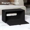 LunaLulinlk Stylish PU Leather Rectangular Tissue Box Holder with Magnetic Bottom Cover for Bedroom or Office (in Black Stria) - 2 of 4