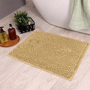 Unique Bargains Bathroom Rug Mat Non-Slip Chenille Shaggy 15.75"x23.62"x1.06" - 1 of 4