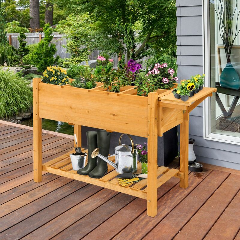 Costway Raised Garden Bed Elevated Planter Box Kit w/8 Grids & Folding Tabletop, 3 of 11