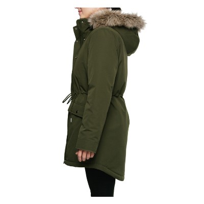 Женские куртки Rokka&Rolla Women's Mini Fur Lined Parka Coat-Olive, size Medium — фото 5