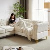 81.5" Chenille Classic Chesterfield L-Shaped Corner Sectional Sofa, 5-Seater Couch with Nailhead Trim, Tufted Cushions - 4 of 4