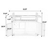 Outdoor Bar Cart with Ice Bucket and Storage Wicker Serving Table with Steel Top Lockable Wheels and Side Basket for Patio or Poolside -The Pop Home - 4 of 4