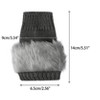 INSPIRE CHIC Women's Elastic Faux Fur Knit Half Finger Thumb Hole Wrist Sleeves Gloves for Windproof Dress 1Pair - 2 of 4