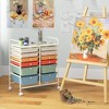 Tangkula Office Rolling Cart 12 Storage Drawer Studio Organizer Bins Scrapbook Paper Macaron - 2 of 4