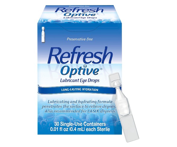 Refresh Optive Sensitive Moisturizing Dry Eye Solution - 30 Single Use Containers
