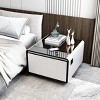 Modern Smart Side Table with Built-in Fridge,Wireless Charging,Temperature Control,USB Ports,and Induction Light – The Pop Home - 2 of 4