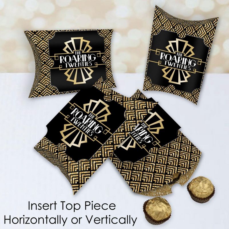 Big Dot of Happiness Roaring 20’s - Favor Gift Boxes - 1920s Art Deco Jazz Party Large Pillow Boxes - Set of 12, 3 of 8