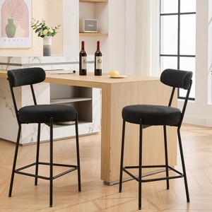 Swivel Bar Stools Set of 2, 30 Inch Upholstered Barstools, Comfortable Cushioned Seat and Backrest for Kitchen, Dining Room, Home Bar - 1 of 4