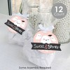 Big Dot of Happiness Pastel Halloween - Pink Pumpkin Party Clear Goodie Favor Bags - Treat Bags With Tags - Set of 12 - 2 of 4