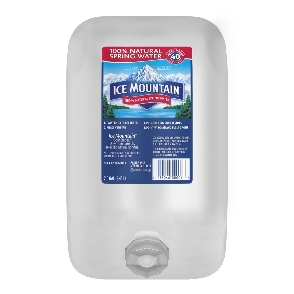 UPC 083046000067 product image for Ice Mountain Brand 100% Natural Spring Water - 2.5 gal Jug | upcitemdb.com