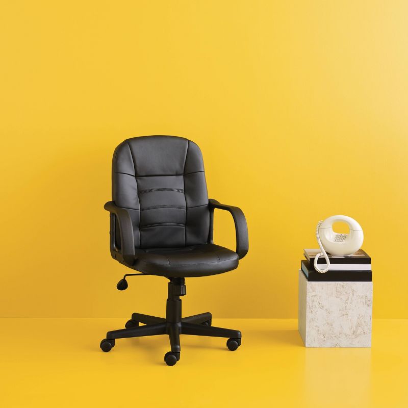 Office Chair Bonded Leather Black - Room Essentials&#8482;, 3 of 11