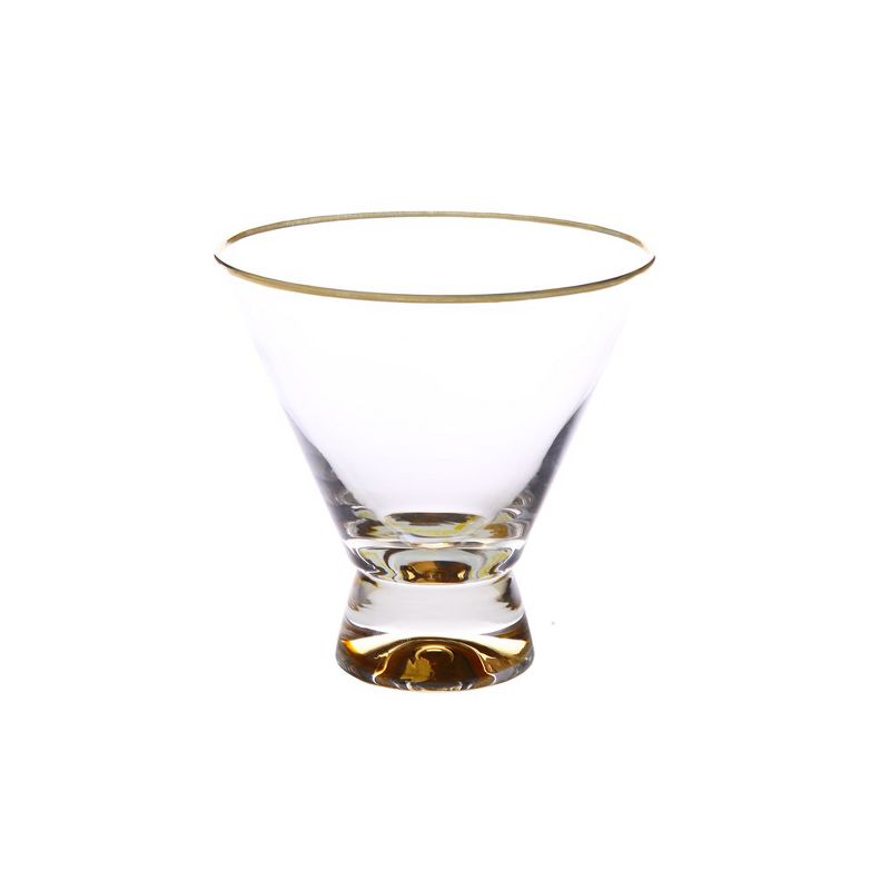 Classic Touch Set Of 6 Dessert Cups With Gold Base And Rim - 4"D, 1 of 4