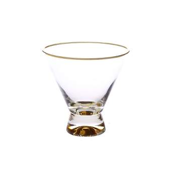 Classic Touch Set Of 6 Dessert Cups With Gold Base And Rim - 4"D