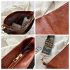 Generic Hobo Crossbody Bag Vegan PU Leather Shoulder Purses Brown Stylish Wide Guitar Strap Tote Bucket Bag - 2 of 4