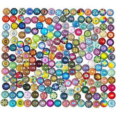 200pcs Glass Dome Cabochon Round Mosaic Tiles for DIY Crafts, Jewelry Making and Ornaments