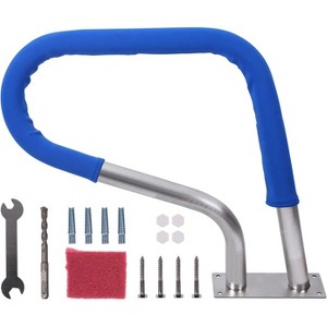 Pool Handrail, 30"x22" Pool Railing, 3-Bend Swimming Pool Stair Rails, 304 Stainless Steel Rustproof Pool Handrails with Non-Slip Grip Cover for - 1 of 4